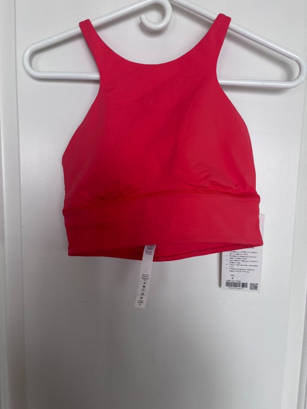 NWT Lululemon Women's Size 8 Red/Pink (TRMR) Free to Be Moved Bra High Neck